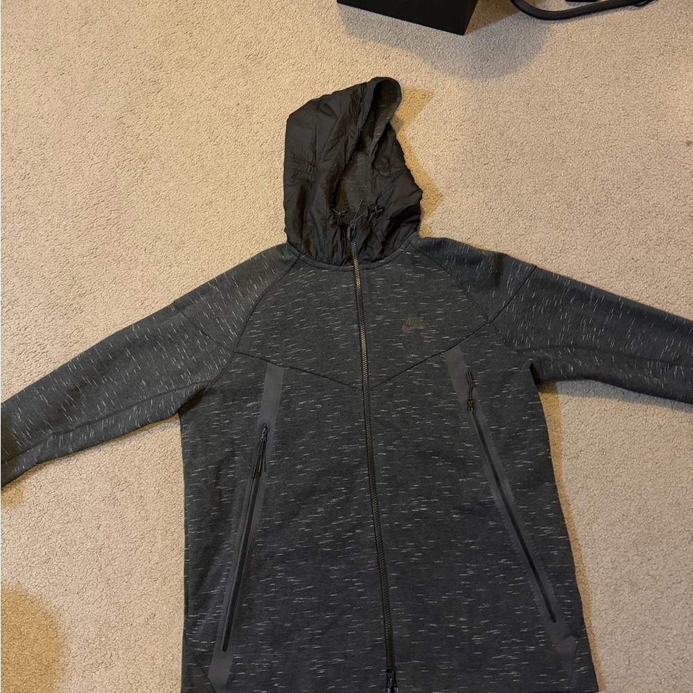 Nike Tech Fleece Zip Up Hoody Black and Gray Hoodie Size Large